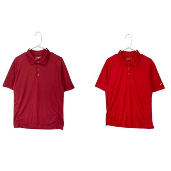 Nike Dri-Fit Tour Performance Polo Shirt Men’s L Red Golf Lot of 2 Athletic - Picture 1 of 11